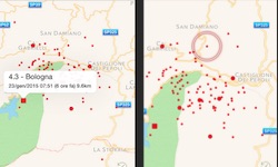 terremoto emilia romagna e toscana in tempo reale oggi
