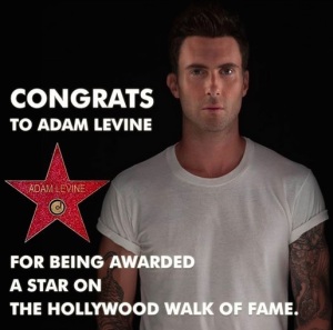 adam levine maroon 5 una stella sulla the hollywood walk of fame