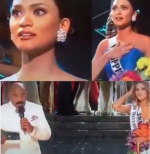 gaffe errore video miss universo 2015 non e miss colombia ma miss filippine la vincitrice miss universo