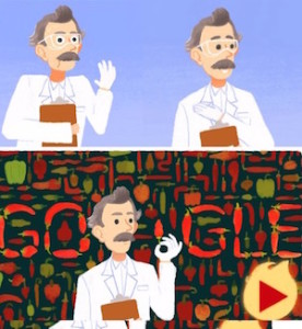doodle di google di oggi Wilbur Scoville e Scala di Scoville- test per la pincatezza dei peperoncini