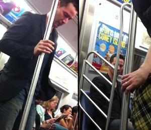 video Keanu Reevers in Metro  tram new york lascia il posto ad una signora