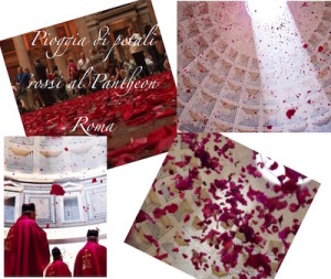 pioggia di petali rossi nel pantheon roma 15 maggio 2016 ora e evento