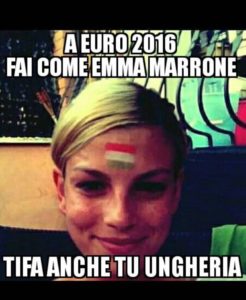emma marrone gaffe della bandiera  italiana sulla fronte su facebook