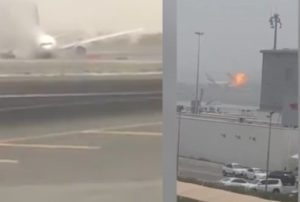 aereo esplode a dubai veniva dall india video