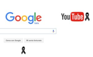 google e youtube ficco nero di lutto per il terremoto centro italia