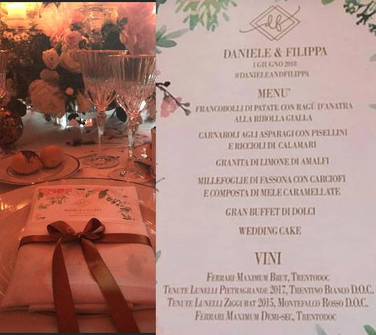 Il Menu Di Nozze E La Torta Del Matrimonio Di Daniele Bossari E Filippa Notizieweblive It